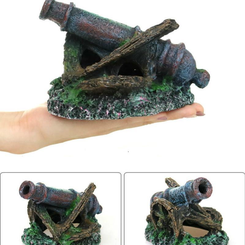 Aquarium Aquarium Landscaping Background Decoration Cannon Wreck Fish Tank Ornament War Cannon