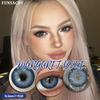 FUNSACHY 2 STÜCK Kontaktlinsen Mode Koreanische Braune Linsen für Augen Graue Farbige Kontakte Kosmetik Blau Schönheit Pupille Jährliche Verwendung