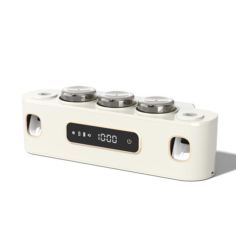 Chytrý nástěnný držák na zubní kartáčky UV dezinfektor se sušením a úložným kelímkem