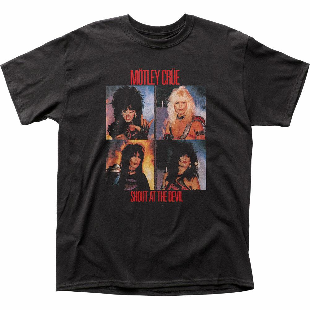 

Motley Crue Panels T Shirt Mens Licensed Rock N Roll Shout At The Devil Black S