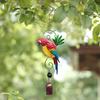 Parrot Wind Chime Iron Hanging Decoration Bird Wind Chimes with Bell for Outside Patio