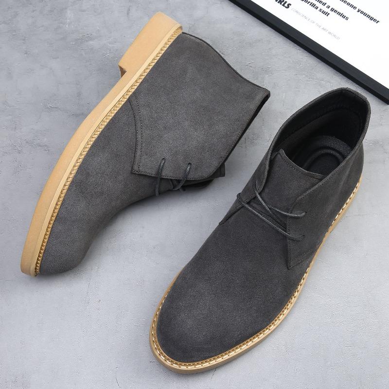 Desert Boots Men's Large Size 4 Martin Boots Men's High-top British Retro Leather Trend Versatile Casual Leather Boots