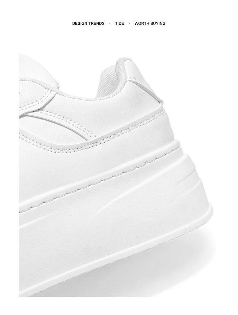 Herren Herbst Atmungsaktive Koreanischer Stil Dicksohlige Freizeit-Sneaker mit Unsichtbarem Höhenerhöhendem Weißem Design