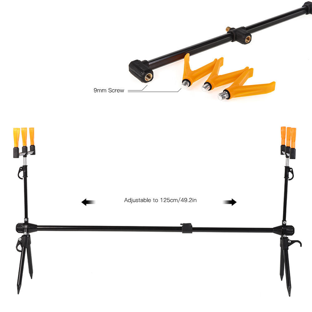 Lixada Adjustable Retractable Carp Fishing Rod Pod Stand Holder Fishing Pole Pod Bracket Fishing Tac