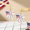 4pcs American Flag Earrings Silver Patriotic Star Dangle Earrings Windmills Independence Day Jewelry Gift for Women Veterans