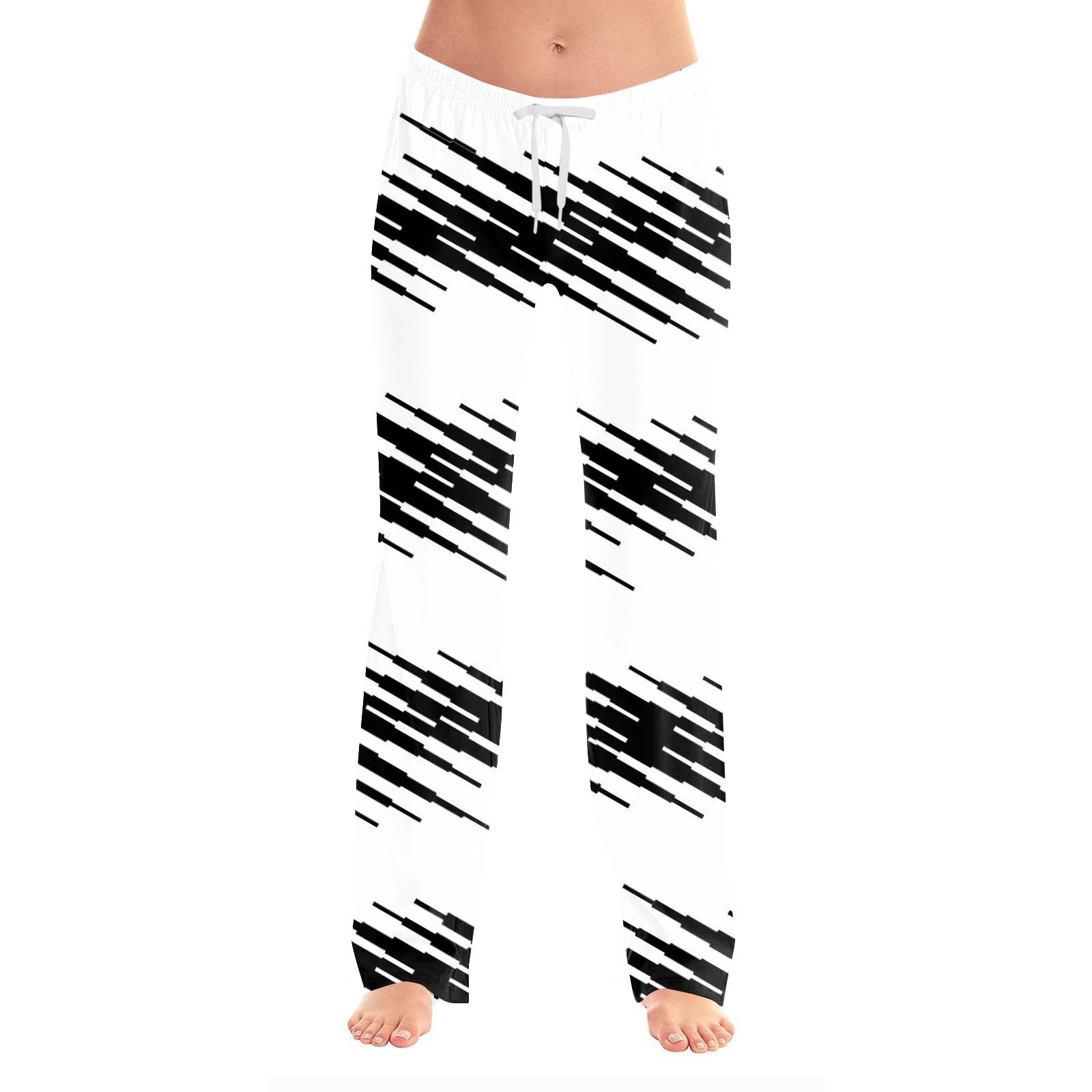 

Женские повседневные модные спортивные брюки с полосатым принтом повседневные брюки L белый