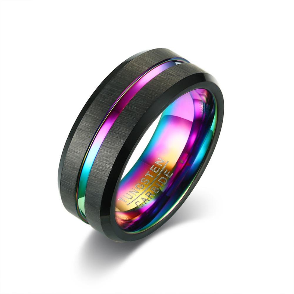 Anello Apribottiglia in Acciaio al Tungsteno 8mm Gioiello da Uomo alla Moda Accessorio di Moda Resistente