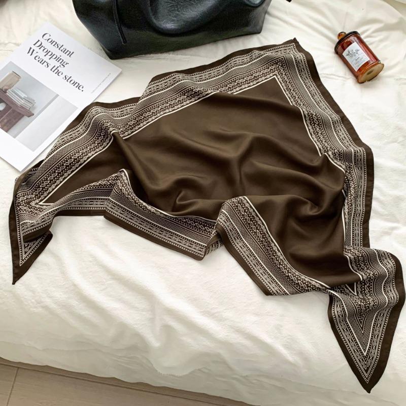 Cashew flower silk scarf new trend bag headscarf headband neck protector scarf scarf small shawl triangle scarf fart curtain