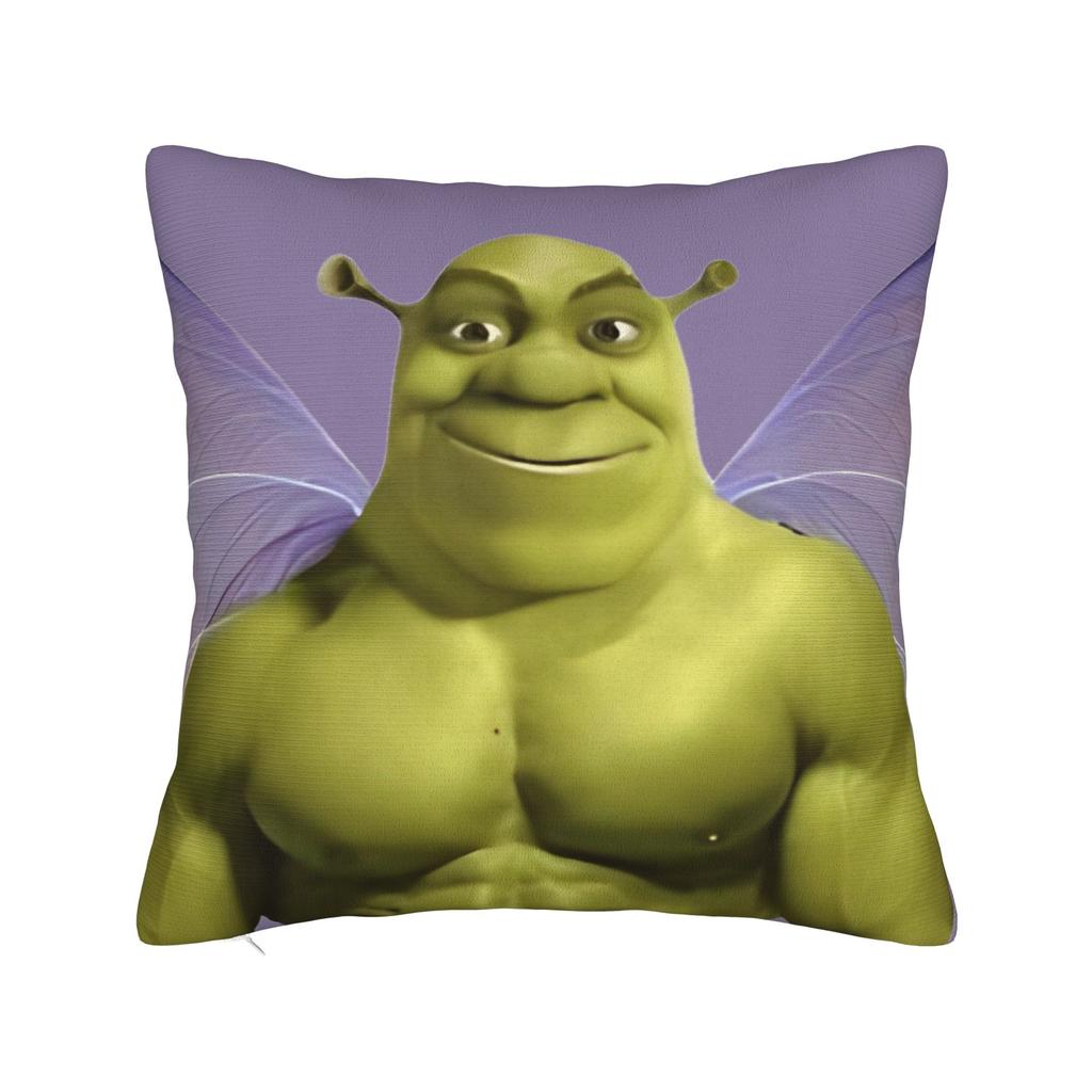 Shreks Meme Funny Pillowcase Polyester Cushion Cover Decoration Pillow Case Cover Home Zippered 18'