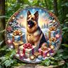 Metal Tin Sign German Shepherd Dog Crown Home Decor Vintage Wall Art
