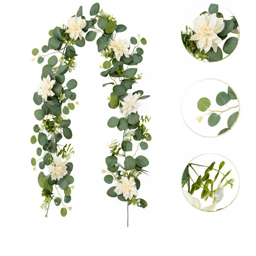 

Многоцветная реалистичная гирлянда из шелковых листьев эвкалипта для подвешивания на стену, товары для вечеринок 3