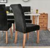 Velvet Plush Chair Cover Thick Black