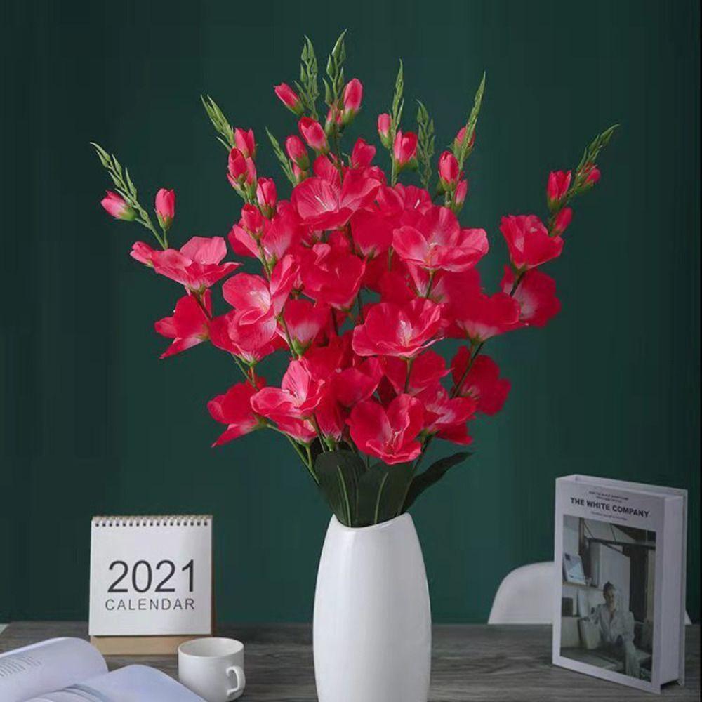 70cm Artificial Gladiolus Lifelike Fake Floral Decoration Artificial Flower Vase Arrangements