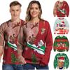 Unisex Herren Damen Hässlicher Weihnachtspullover Weihnachtsmann Warm und Weich Pullover