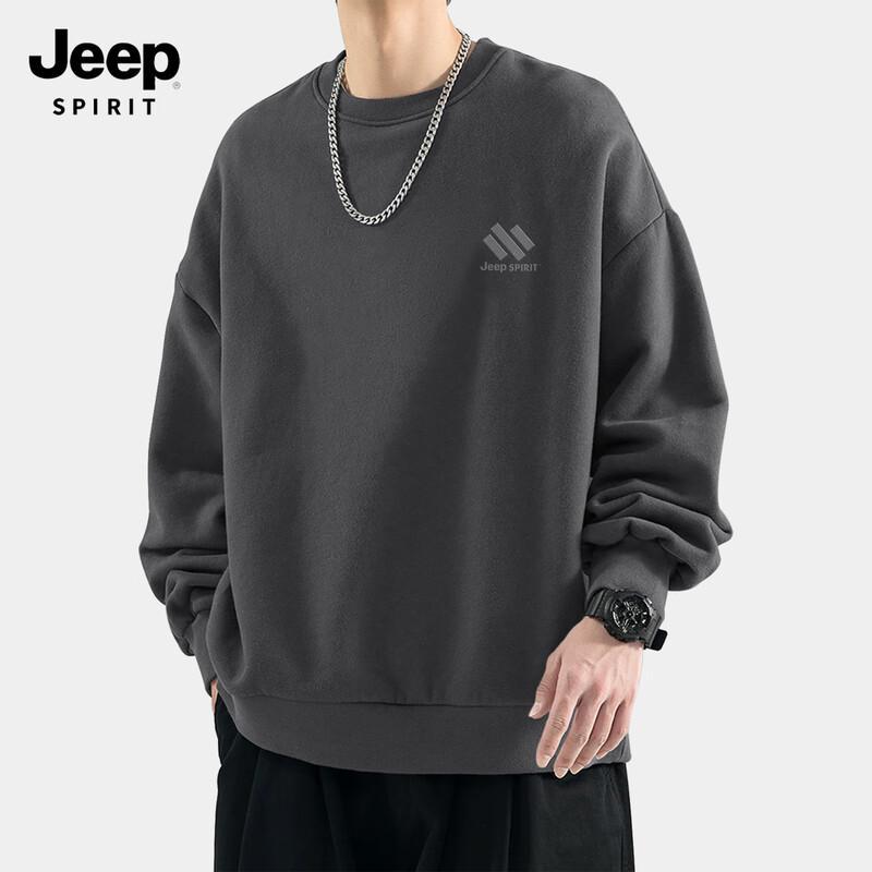 JEEP SPIRIT Men's Winter Fleece Lined Round Neck Sweatshirt