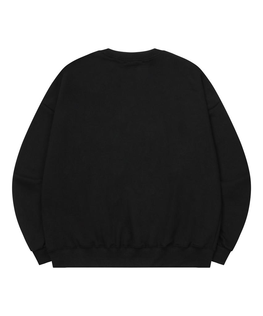 MUCENT Monique Blur Logo Cross Leather Patch Sweatshirt Unisex (2 Colors)