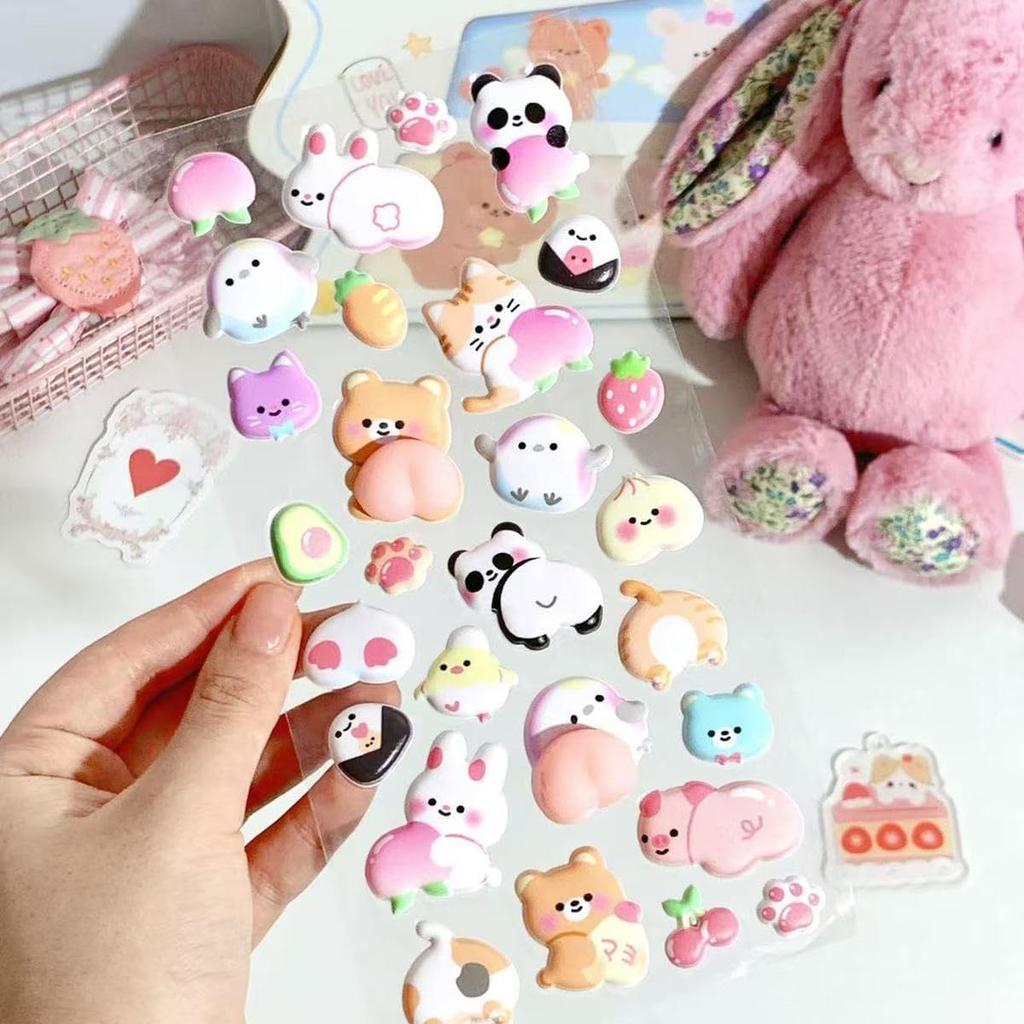 Cute 3D Squishy Butt Stickers for Decorating Smartphone Pop Planner Reward Sparkly Decorative Stickers for Kids and DIY Decorate Water Smartphone and