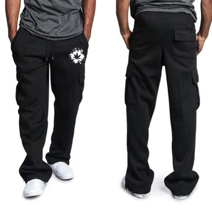 Men's Workwear Casual Pants Straight Wardrobe Sports Fitness Pants Loose Multi-pocket Elastic Tight Trousers