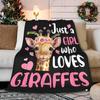 Giraffe Print Blanket Flannel Blanket for Sofa Office Bed Camping Travel Gift Blanket