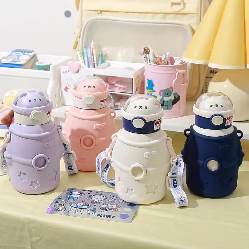 Changbaosen 500ML Stainless Steel Insulated Water Bottle with Straw