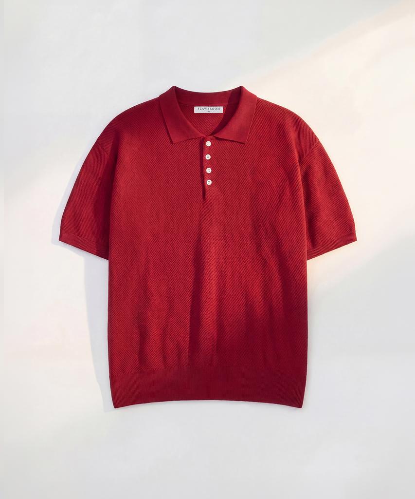 Peullojeulum Pure Cotton Collar Knit Red
