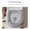 Cute Winter Thickened and Fleece-lined Toilet Seat Cushion, Washable, with Zipper