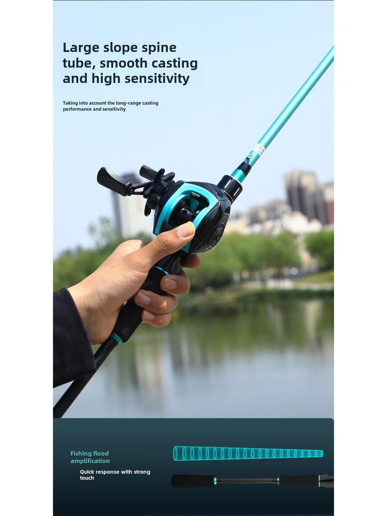 Adjustable Carbon Lure Rod with Gun Handle - Medium Light Weight, Straight Handle, Makou Leiqiang Rod for Casting Fishing.