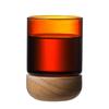 Neue Kaffeetasse aus Borosilikatglas Holzsockel Glas Bernsteinfarbene Tasse Brühen einfach