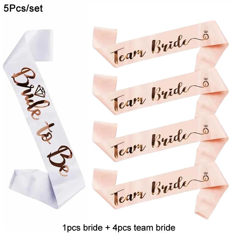 1Set Bride To Be Team Bride Satin Sash for Wedding Engagement Bridal Shower Decorations Bachelorette Party Hen Night Supplies