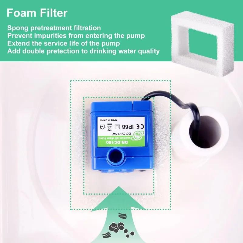 16er Pack Ersatzfilter für 360° CupCake Keramik Haustierbrunnen Dreifachfiltration Haustierbrunnen Filter