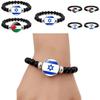 Israel Palästina Flagge Edelstein Armband Unisex Schwarz Perlen Schmuck Großhandel