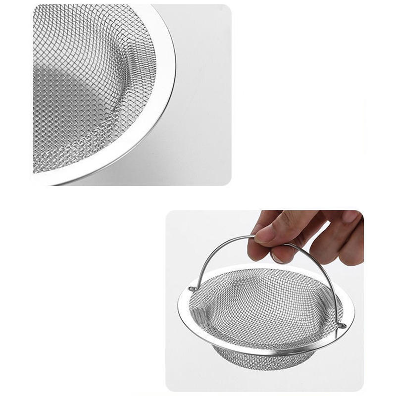 Thickened Kitchen Sink Strainer Basket with Handle Practical Pool Base Universal Vegetable Residue Filter Drainer
