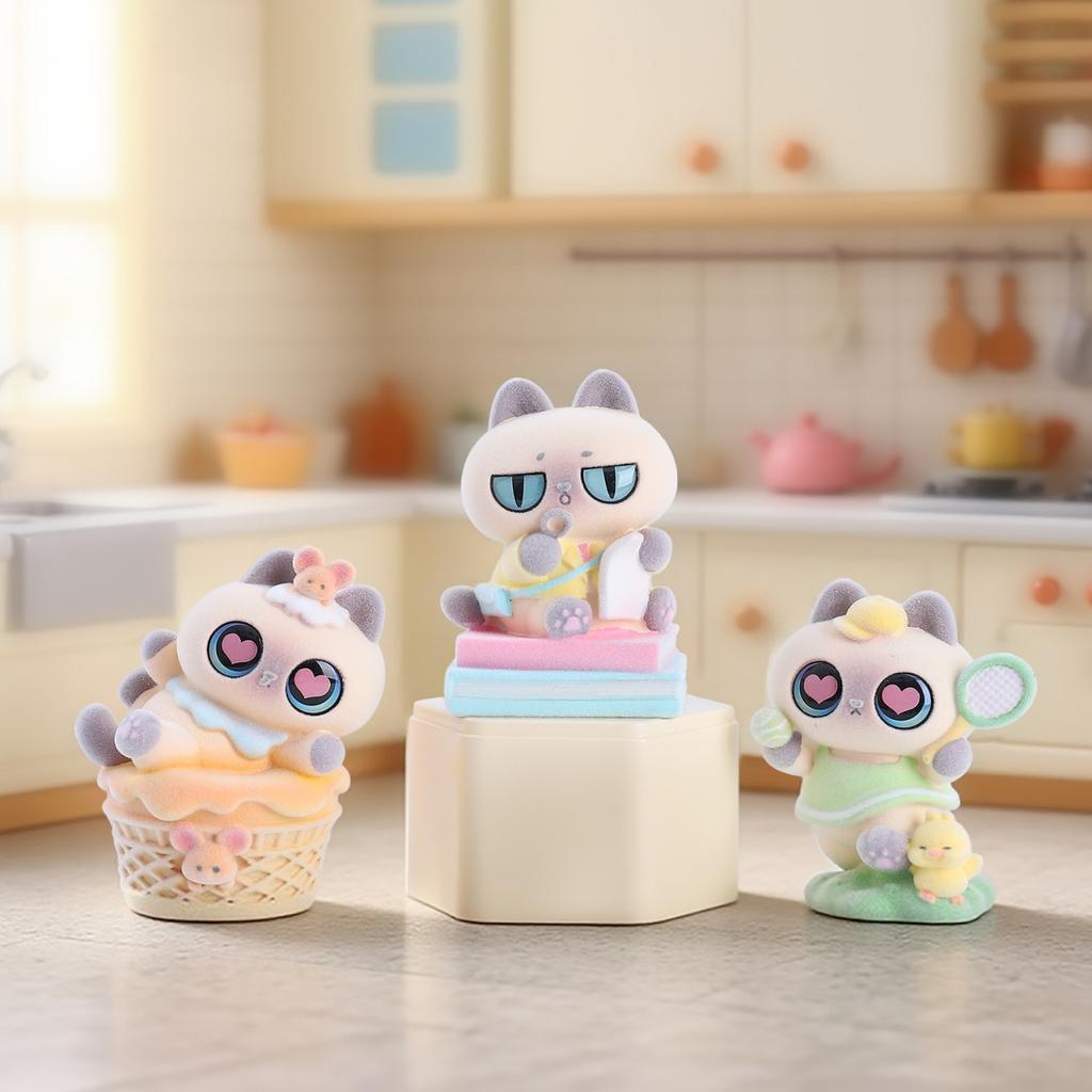 Pink Little Siam Blind Box Cat Figure Toy Desktop Ornament Mystery Guess Bags Animal Figure Toys Birthday Christmas Gift