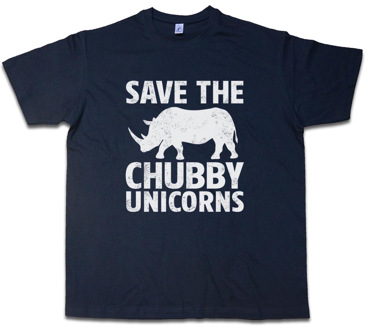 SAVE THE CHUBBY UNICORNS T-SHIRT Rhino Unicorn Rhino Rainbow Colors Rainbow- XXXL