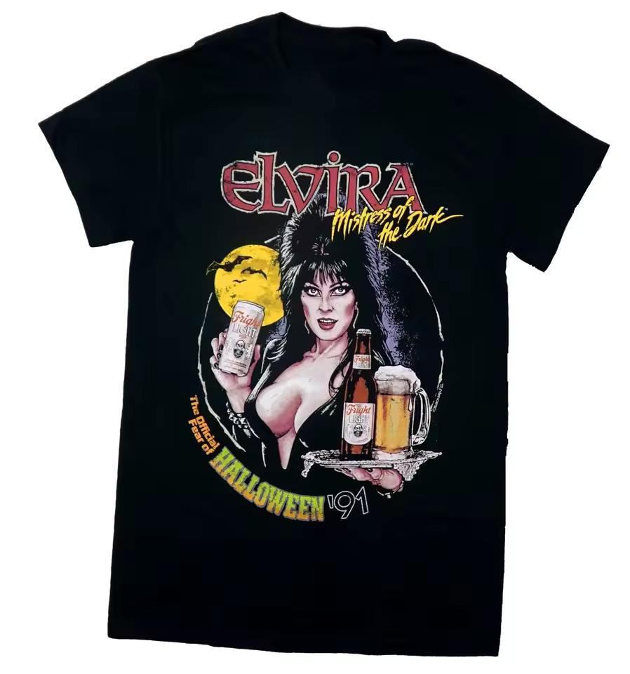 1990er Dunkler Horrorfilm Elvira Mistress Black T-Shirt 2026 Sommer Neues T-Shirt Mode Lässig Herrenbekleidung Damen Baumwoll-T-Shirt
