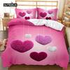Festival Duvet Cover Set Valentine's Day Print Bedding Set Couple Romantic Polyester Quilt Cover for Lover Full Queen King Size