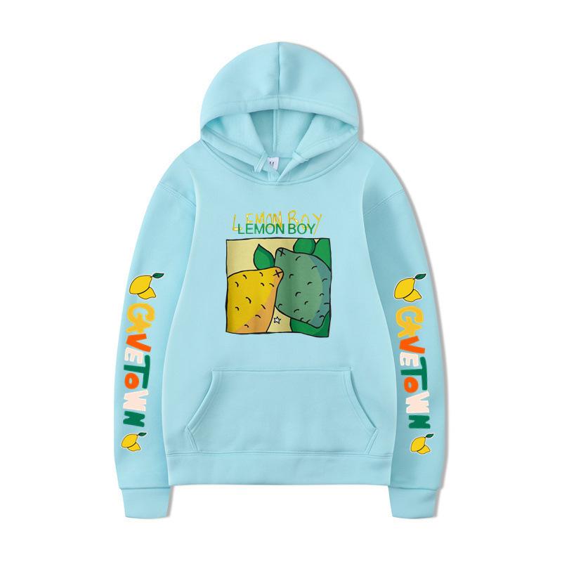 Autumn Winter Fashion Casual Hoodie Lemon Boys' Letter Printed Men's Women's Loose Soft Comfortable Sports Hoodie
