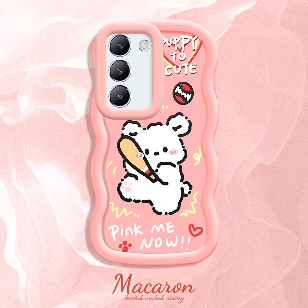 

Окрашенный узор Big Wave Edge Мягкий силиконовый материал Macaron чехол для телефона противоударный защитный резиновый чехол для OnePlus Vivo Motorola Moto Vivo Y91 розовый