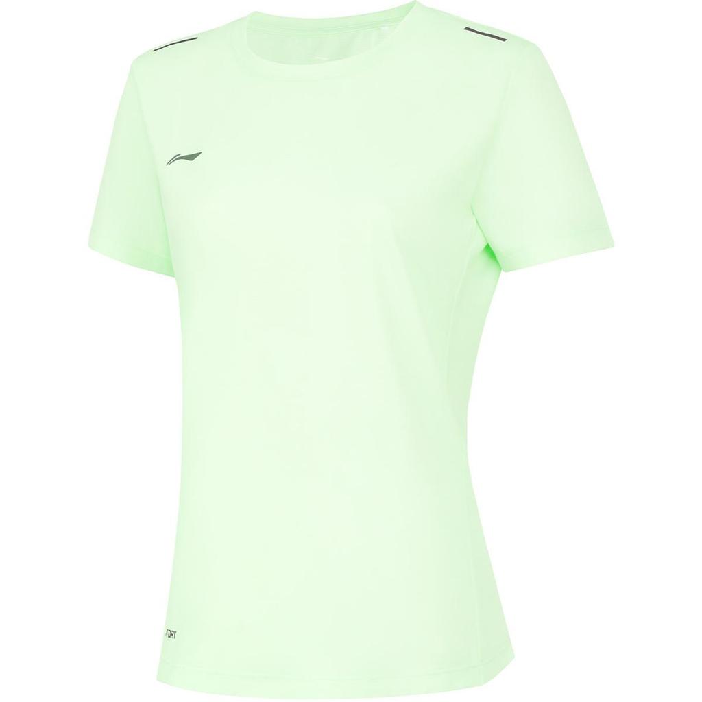 Li Ning Running Series Solid Color Round Neck Comfortable Breathable Versatile Casual Short Sleeve T-Shirt Women Tops Fairy-Fruit-Green ATSU552-3