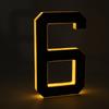 9 Inch Solar House Number Water Proof Auto Sensing LED Outside Address Sign Light Modern Style Black Number 6