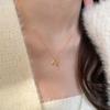 Stylish S925 Sterling Silver 18K Gold Heart Key Clavicle Necklace for Women