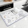 1Pcs Kitchen Super Absorbent Mat Antiskid Draining Coffee Dish Drying Mat Quick Dry Bathroom Drain Pad Tableware Mat