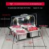 304 Stainless Steel Compartmented Display Rack with Lid for Kindergarten Meals and Cold Dishes