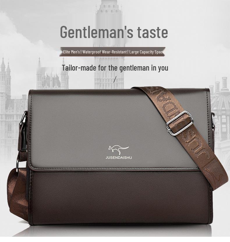 Men's Business Casual Crossbody Briefcase Backpack - Mid-range Luxury, One-Shoulder Hanging Bag, Trendy Youthful Design