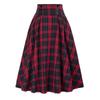 Vintage Women Plaid Skirt Fashion Casual Pockets Vintage High Waist Checked Pleated Skirt Spring Autumn Female Midi Skirts