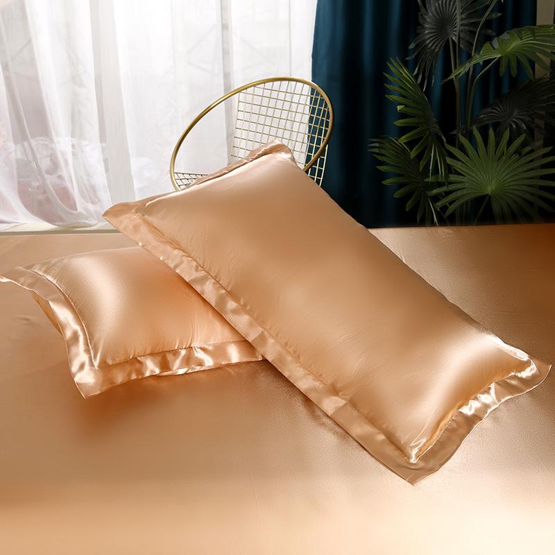 Eis-Seide Kissenbezug Einfarbig Schlicht Mode Waschbar 48*74cm 1/2 Stück Universeller Kissenbezug Bettwäsche Luxus Atmungsaktiv Bequem