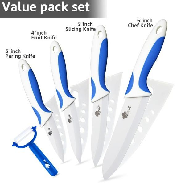 Kitchen Knife Set Ceramic Knives Paring Utility Slicing Chef 3 4 5 Inch White Zirconia Blade Fruit Vegetable Knife Tools Cutter
