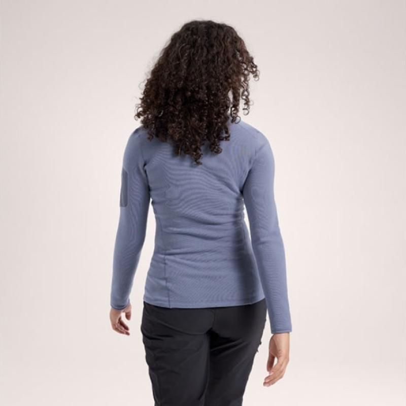 Arcteryx Women Kyanite Base Layer Zip Neck Stratus Atofwx9065