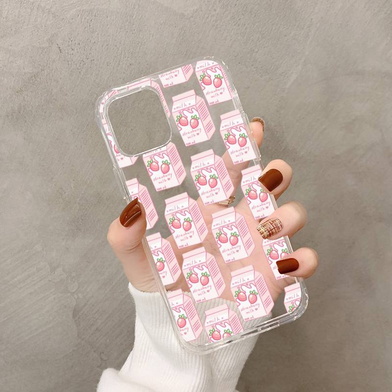 Peach Strawberry Phone Case for iPhone 11 12 13 Mini Pro XS MAX 8 7 6 6S Plus X 5S SE 2020 XR Case