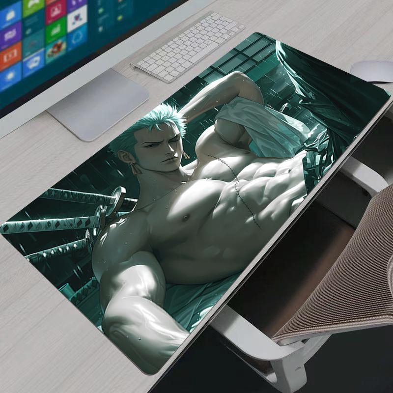 Mouse Pads Notbook One Piece Zoro Large Keyboard Mat NonSlip Rubber Computer Carpet Desk Mat PC Gamer MousePad Youth Gifts
